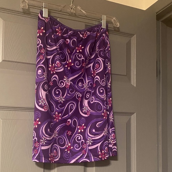 Xhilaration Dresses & Skirts - Vibrant Y2K xhilaration Purple Floral Swirl Skirt Barbie whimsy size small